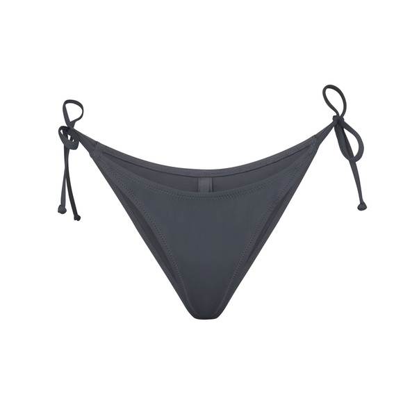 SET Skims NWT recycled swim dipped tie bottom & triangle bikini top gunmetal S/M - Picture 10 of 11